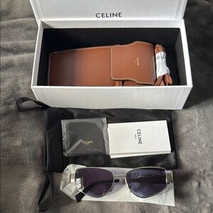 NWT Celine Triomphe Silver Glasses